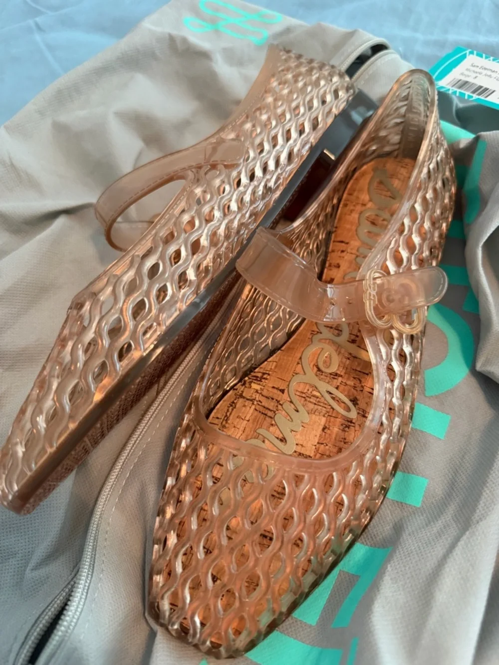 Sam Edelman Women's Jelly Mary Jane Flats in Rose Gold - Picture 2 of 7